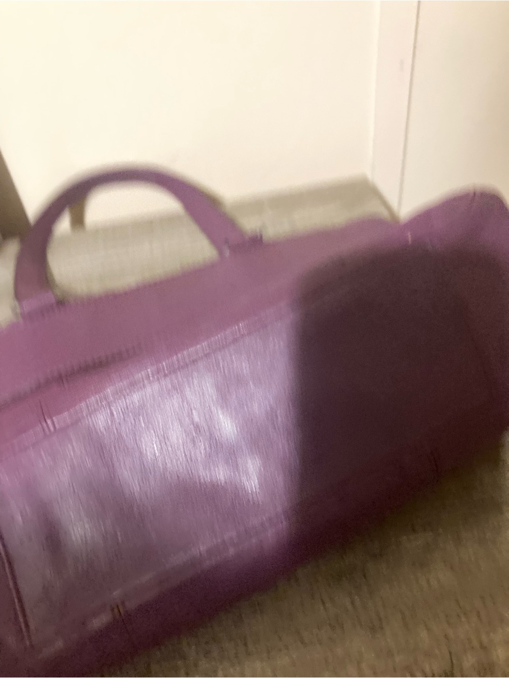 Coach Plum Leather Shoulder Duffel Bag